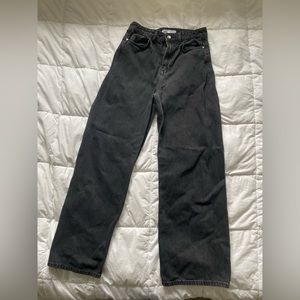 Zara Wide Leg High Waisted Black Jeans